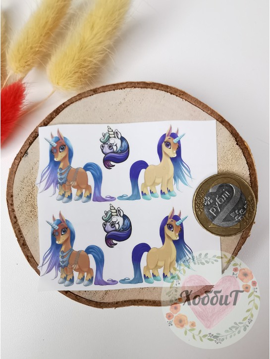 Термонаклейки цветные для бантиков №82, 3 пара